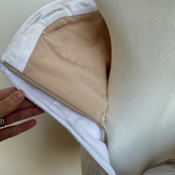 Tibi Strapless White Textured A-Line Dress - Size 6 - Picture 9 of 10